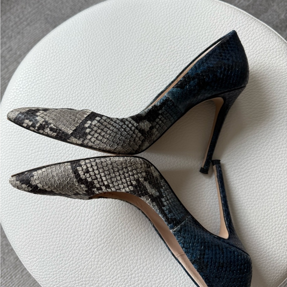 Zara Women's Snakeskin Heels - Black and Cream